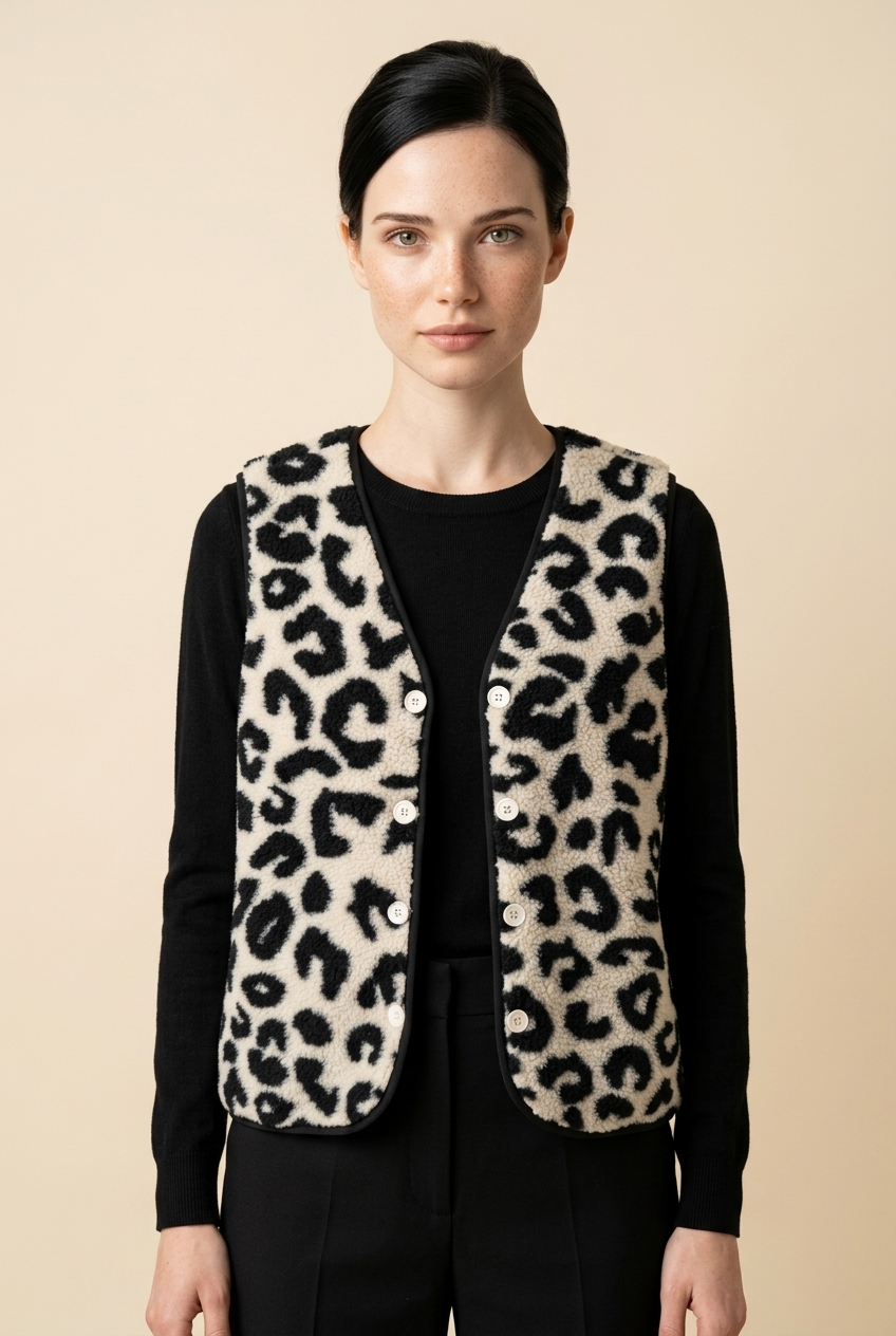 Teddy Gilet, Leopard Lang
