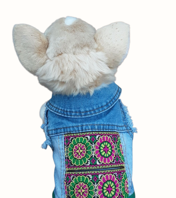 Gerestyled Jeansjasje voor je Hond , Maat S /3