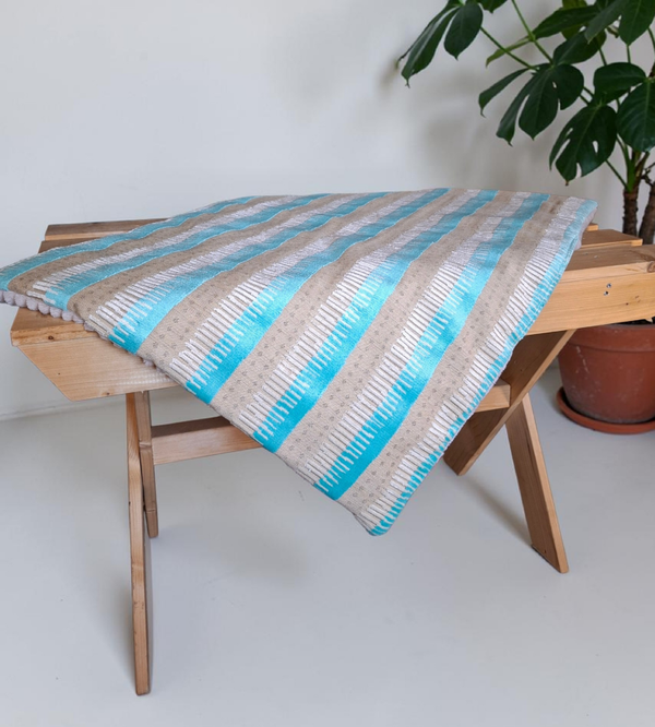 Hondenkleed Blauw/Beige Velours, Maat S