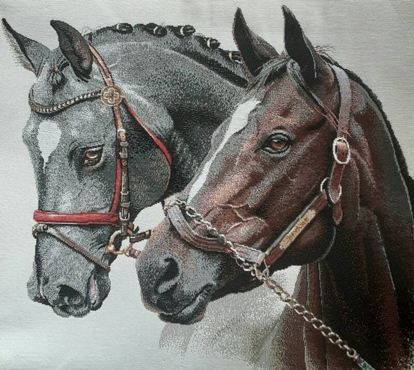 Sierkussen 2 Paarden