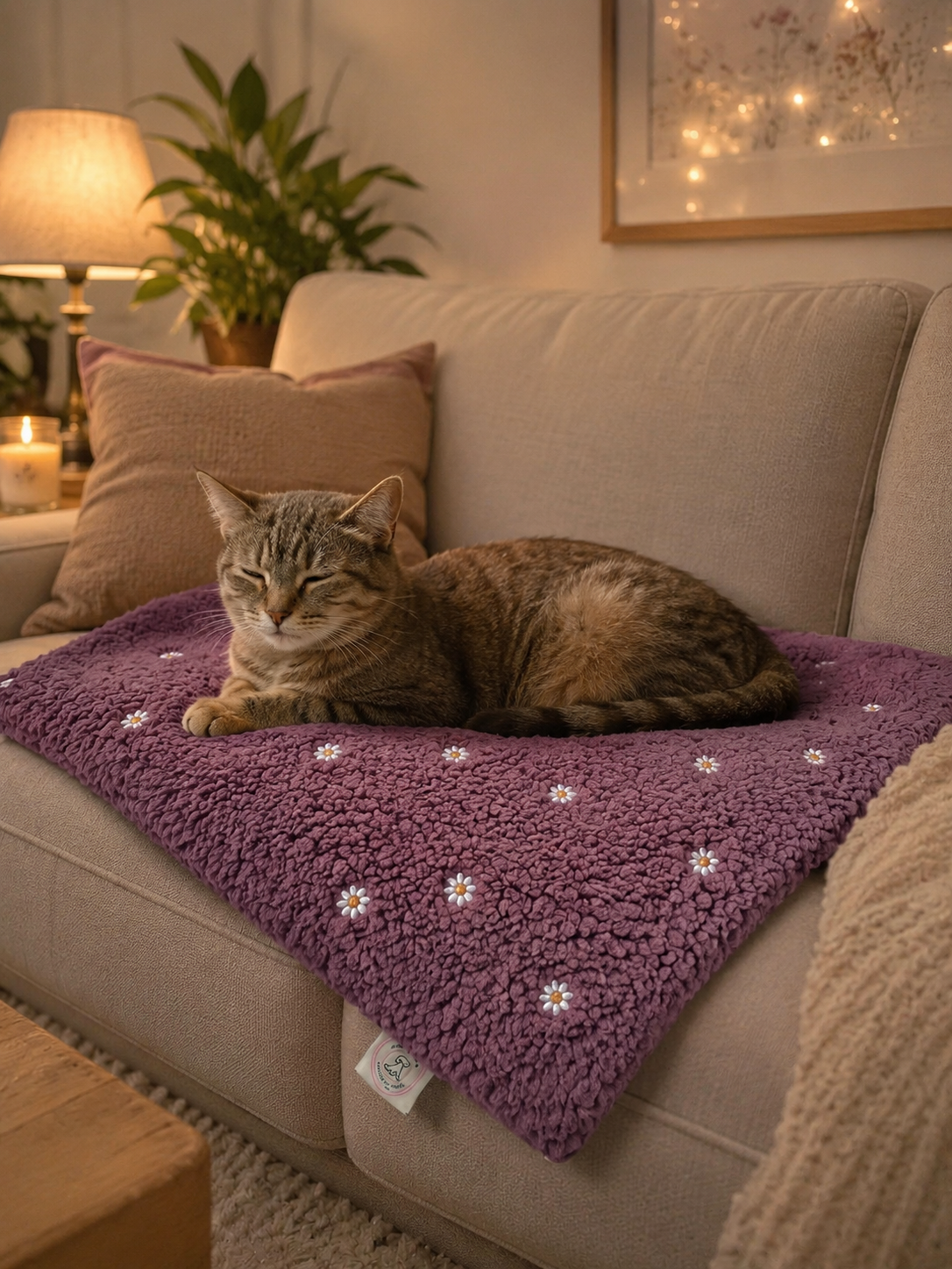 Luxe Teddy Hondendeken / kattendeken voor Bank, Auto & onderweg - Madelief, Cerise