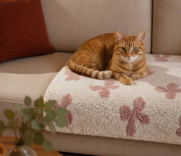Luxe Teddy Hondendeken / Kattendeken voor Bank, Auto & onderweg - Roze strikjes