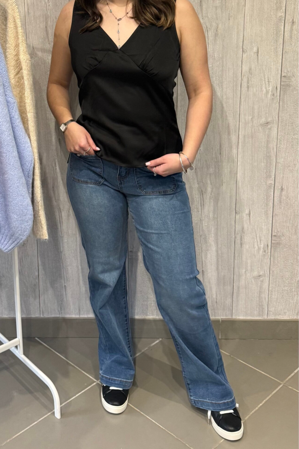 Jean bleu (coupe évasée)