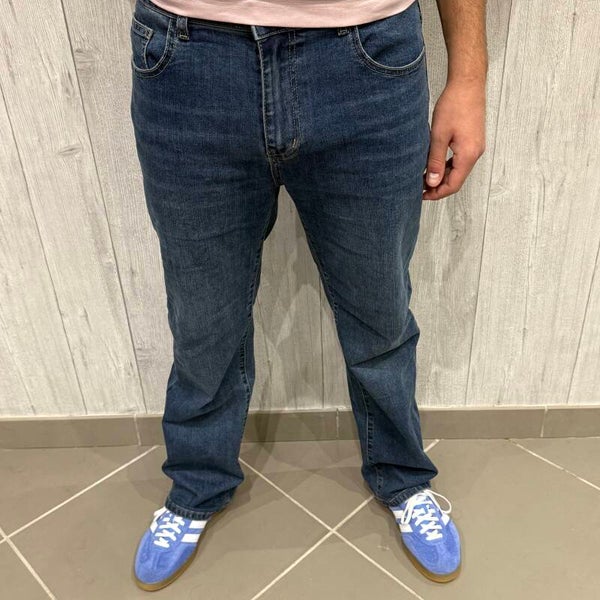 Jean bleu coupe large