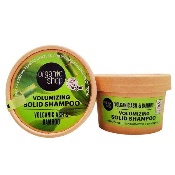 Champú sólido Voluminizador Cenizas Volcánicas & Bambú- Organic Shop- 60gr.