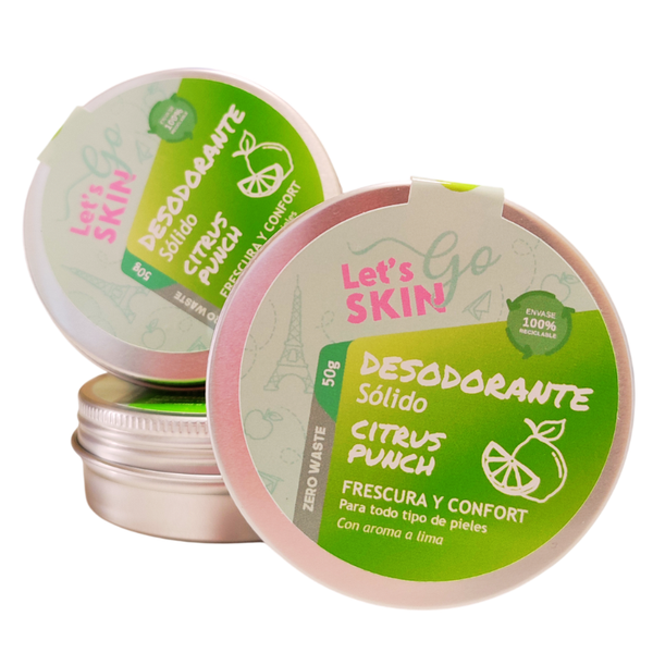 Desodorante Sólido Citrus Punch Lima- Let's Go Skin- 50g.
