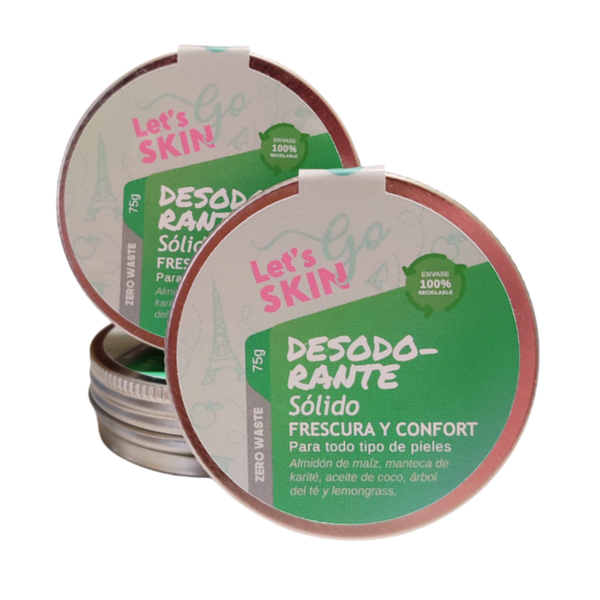 Desodorante Sólido Frescura y Confort- Let's Go Skin- 75g.