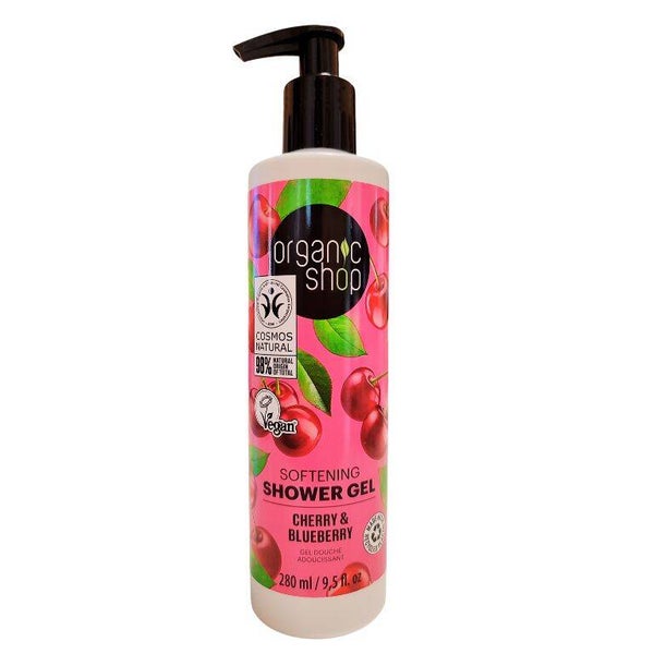 Gel de Ducha Suavizante Cereza  y Arándano azul- Organic Shop- 280ml.