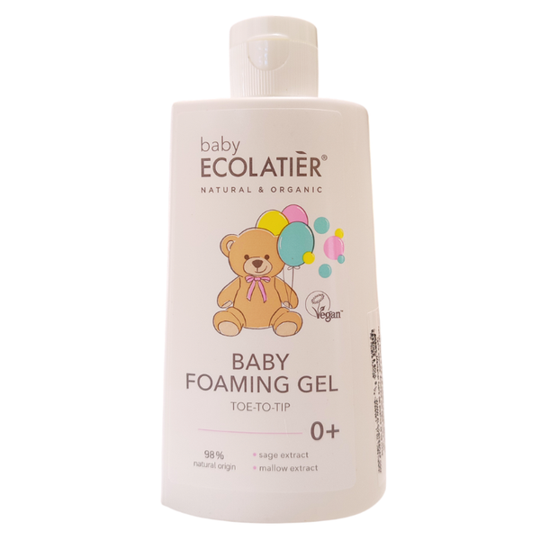 Gel Espumoso Bebé "Toe-To-Tip" 0+ - Ecolatier Baby- 250ml.