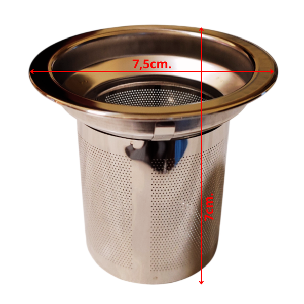 Infusor acero inoxidable para tetera- diámetro de 7,5cm.