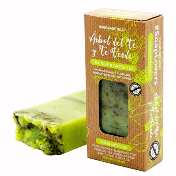 Jabón artesanal Árbol de Té y Té Verde con aceite de oliva puro- 100gr.