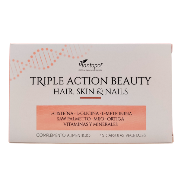 Triple Action Beauty Hair, Skin & Nails- Plantapol- 45 cápsulas de 650mg.