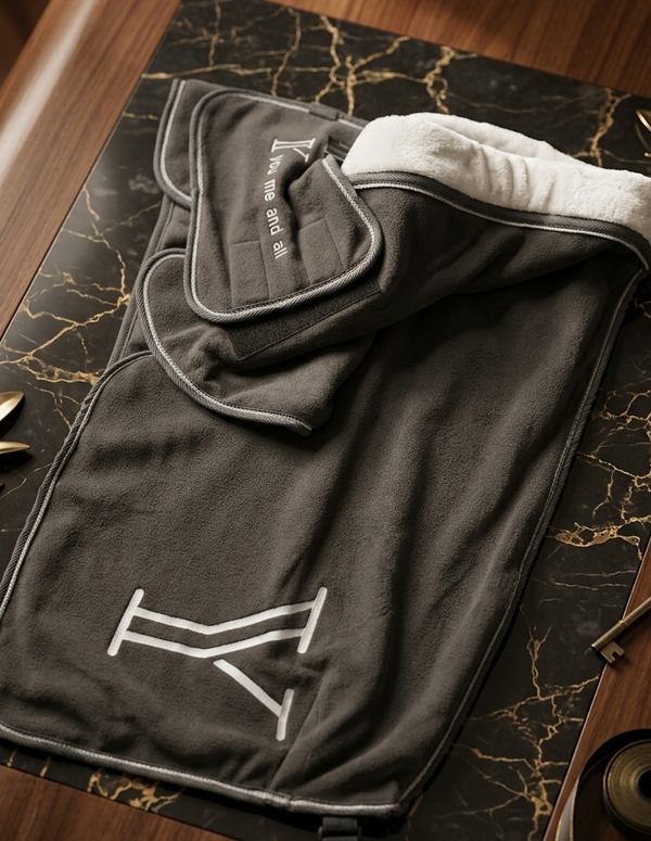 Abschwitzdecke mit Fellkragen