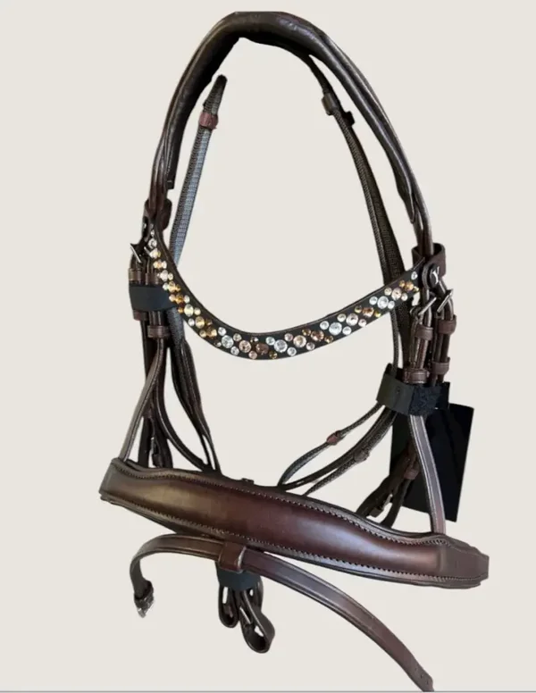 Hochwertige Ledertrense braun mit Swarovski