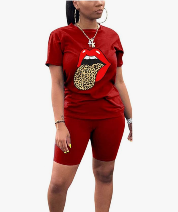 2 Piece Outfit For Women-Red