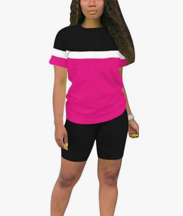 2 Piece Outfit For Wome Black, Pink, White