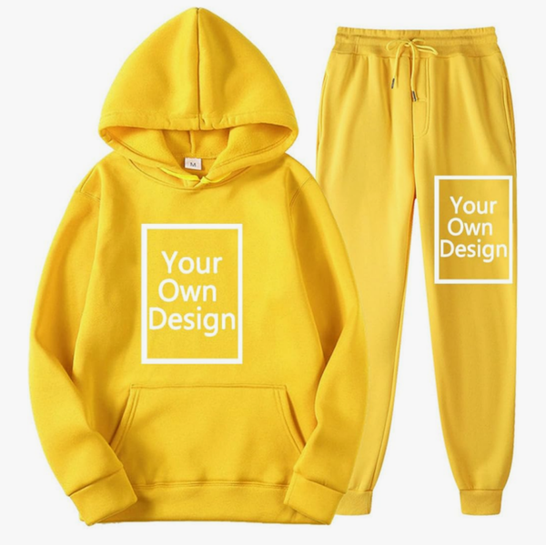 Custom Sweatshirt Sets For Women-Yellow