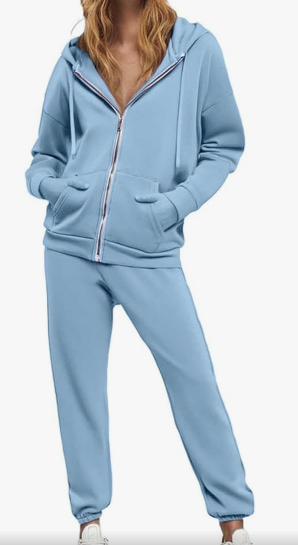 Tracksuit Long Sleeve Sweatsuit-Light Blue