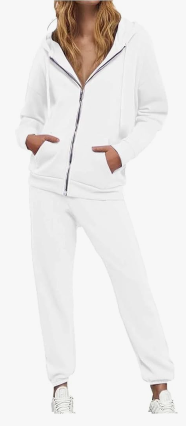 Tracksuit Long Sleeve Sweatsuit-White