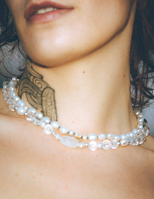 Clear horizon Moonstone necklace