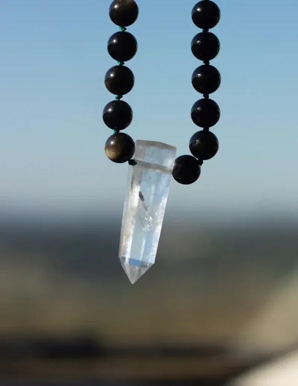 Mala Talisman Obsidian & Amazonite