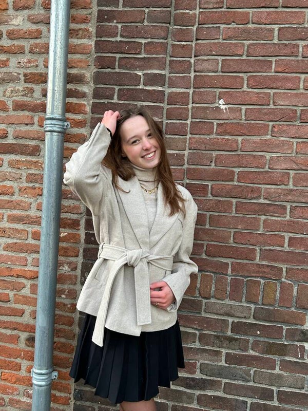 Beige blazer jas emmarly