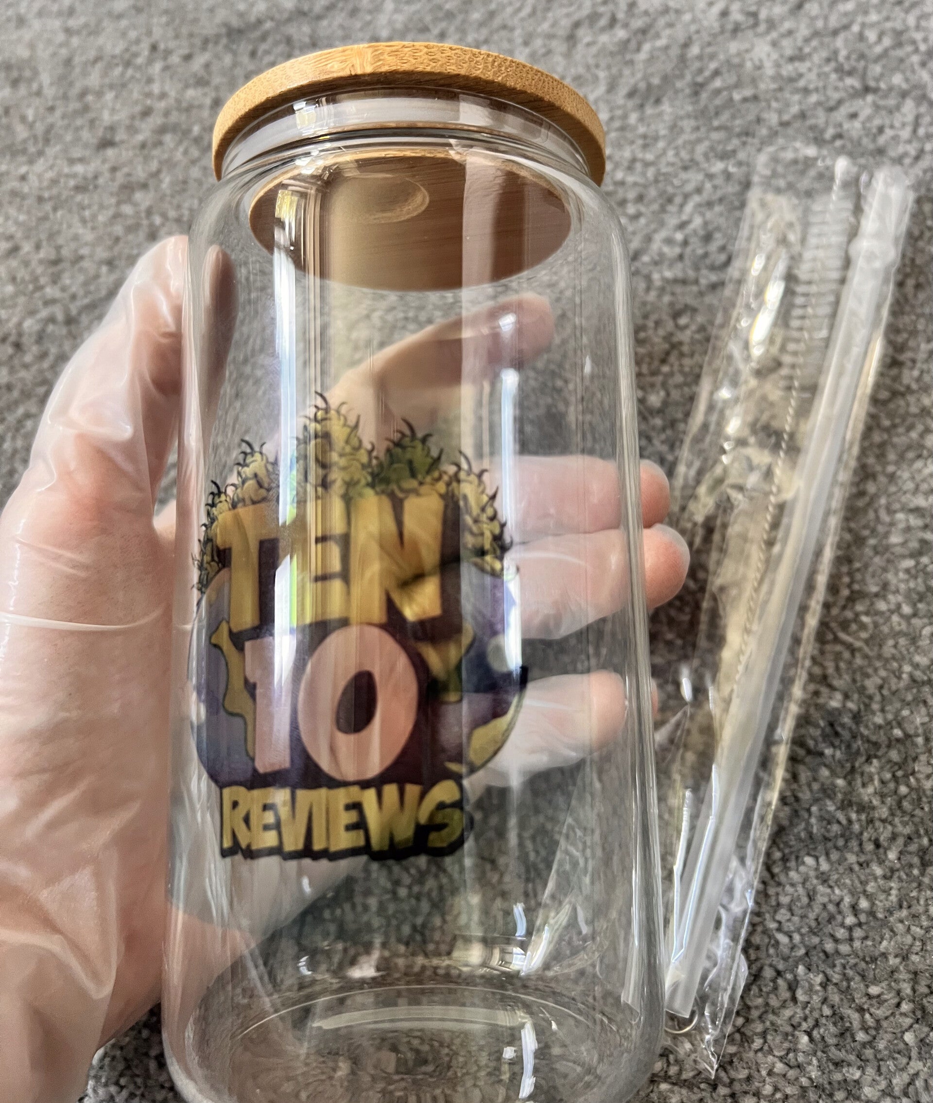 Glass Tumblers (TenTenReviews - customisable/ add any design).