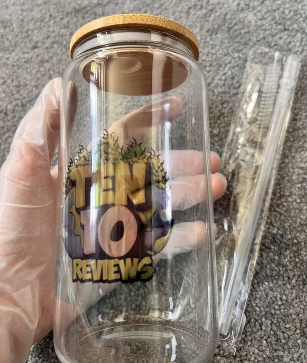 Glass Tumblers (TenTenReviews - customisable/ add any design).