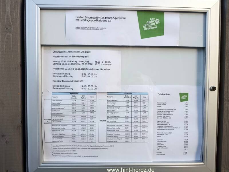Boulderhalle Preisliste