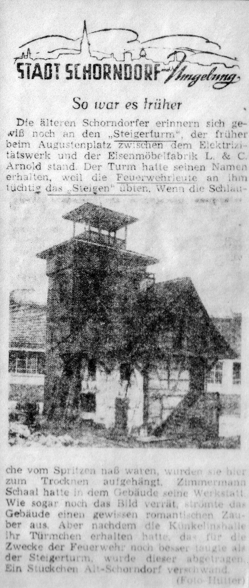 Schorndorfer Steigerturm Info