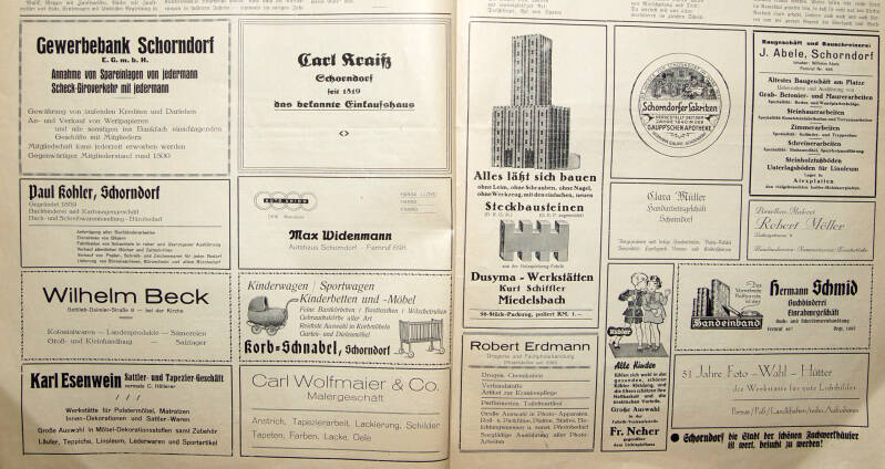 Zeitungsanzeigen 1938