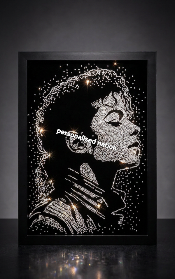 Fandom Bling Portrait™ | Custom Rhinestone Portrait | Personalized Crystal Photo Art | Handmade Sparkling Wall Décor