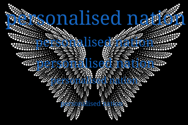 Black & White Angel Wings rhinestones Art template | Round Dot Rhinestone Style Wings | Digital Download