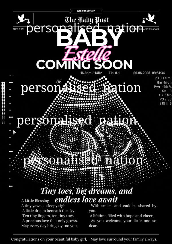 Luxury crystal Bling scan Portrait | Custom Rhinestone scan Portrait | Personalized Crystal pregnancy Portrait | pregnancy Gift | pregnancy Keepsake