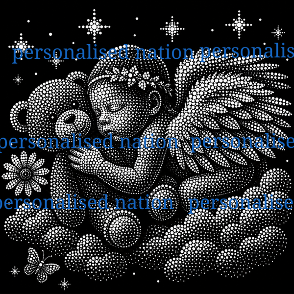 A3 Sleeping Angel Baby rhinestones template