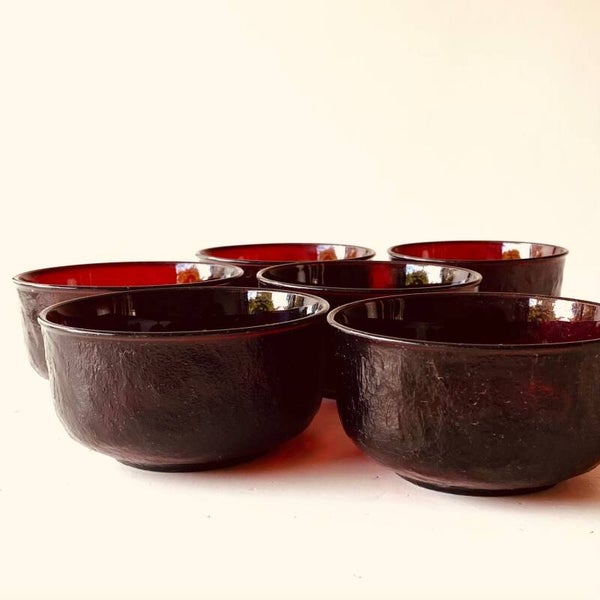 Ruby Red Glass Bowls