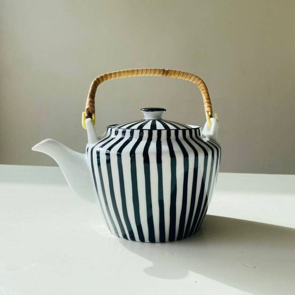 Striped Porcelain Teapot
