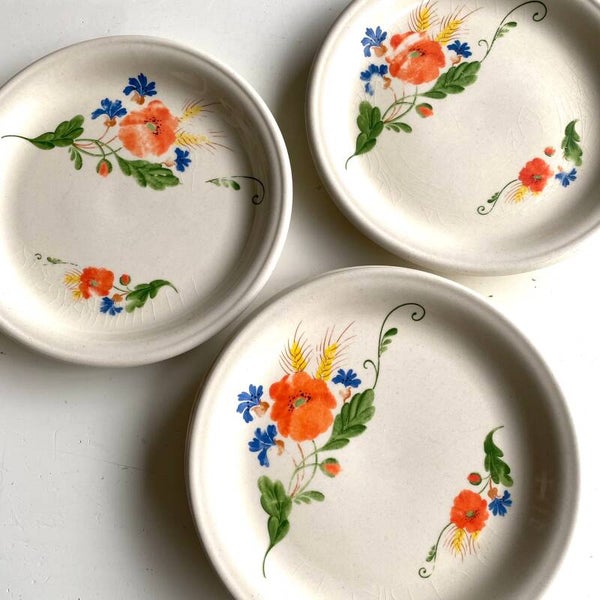 Set of 4 Poppy Plates