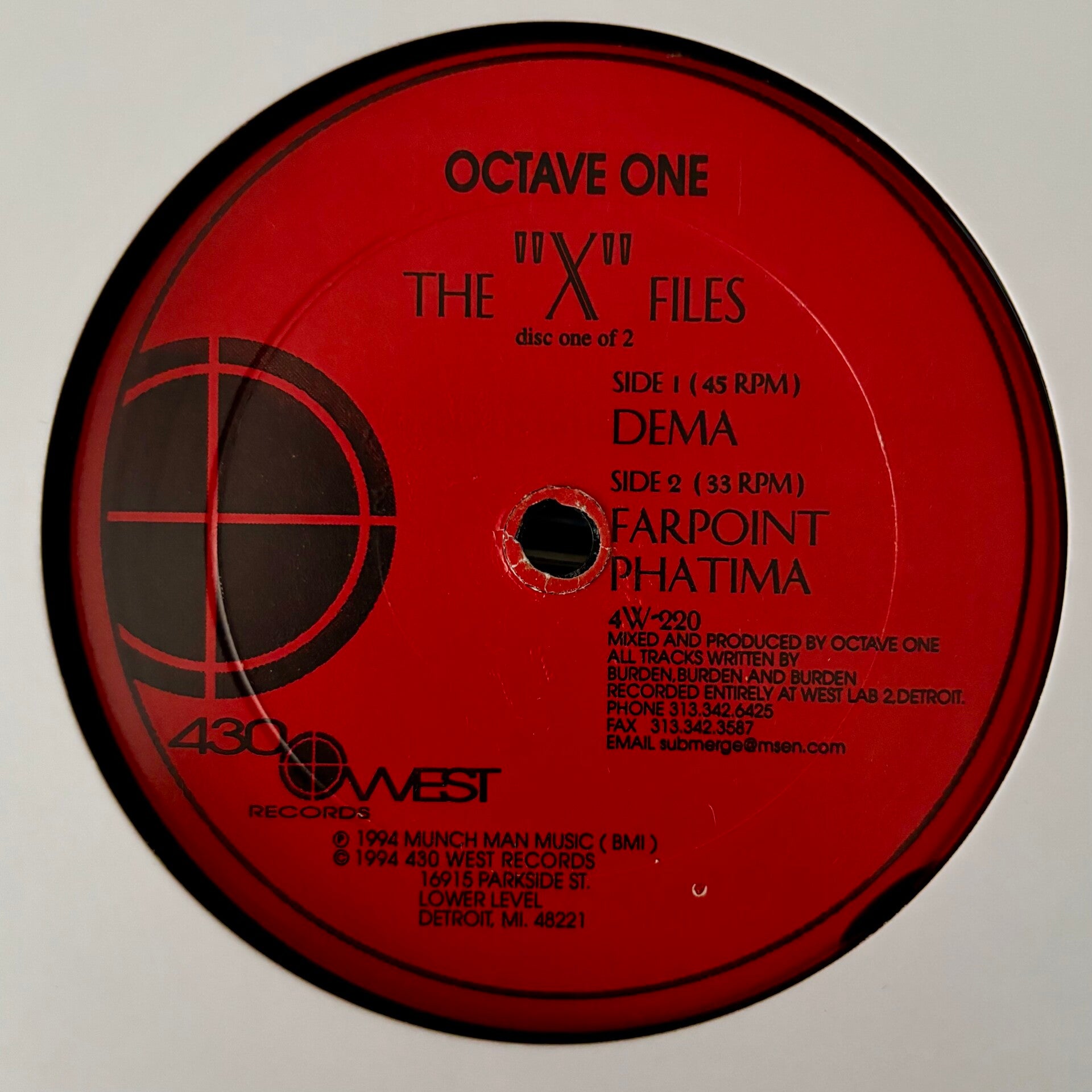 Octave One - X Files (430 West 1994)
