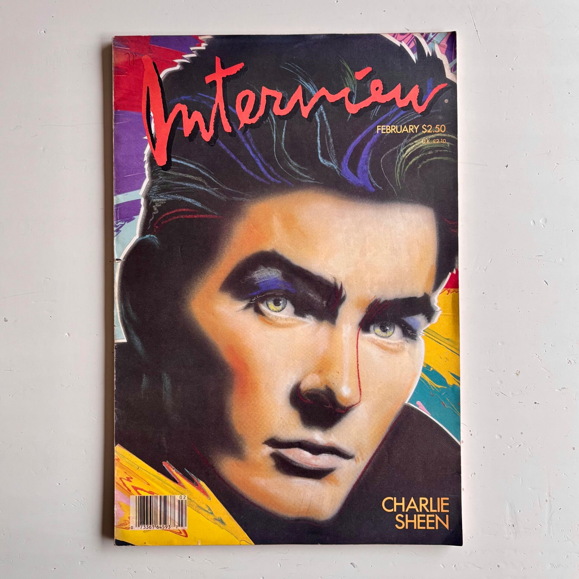 Interview Magazine February 1987 - Charlie Sheen Cover