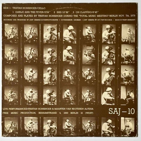 Tristan Honsinger/Maarten van Regteren Altena - Live Performances (FMP 1977(