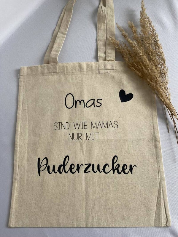 Baumwolltasche - Omas sind wie Mamas nur mit Puderzucker