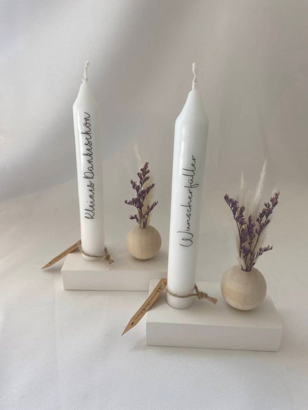 Kerzenset - Kerze mit Blockständer