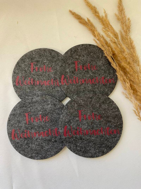 Glasuntersetzer - Frohe Weihnachten