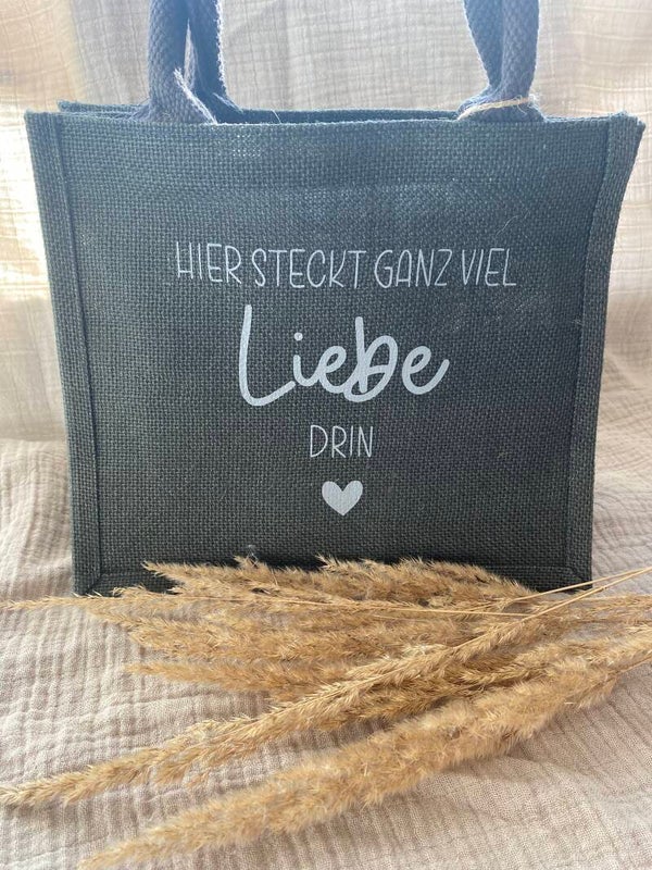 Jutetasche - Hier steckt ganz viel Liebe drin