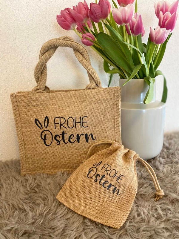 Jutetasche - Frohe Ostern