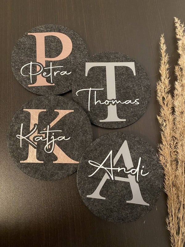 Glasuntersetzer - Initial