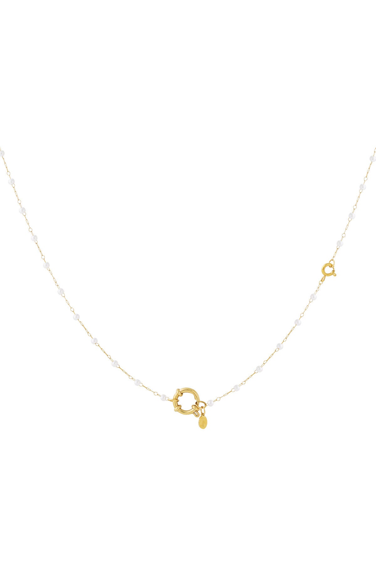 Summer-Ketting: Lock with pearls necklace