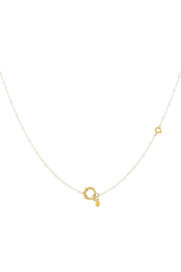 Summer-Ketting: Lock with pearls necklace