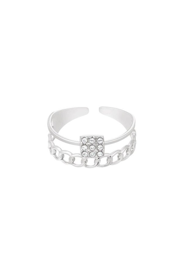 Summer-Ring; Ring with links and rhinestones